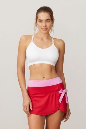 FILA 30 Love Side Tie Skirts Pink / Red,Womens Tennis | CA.VFTPAS825